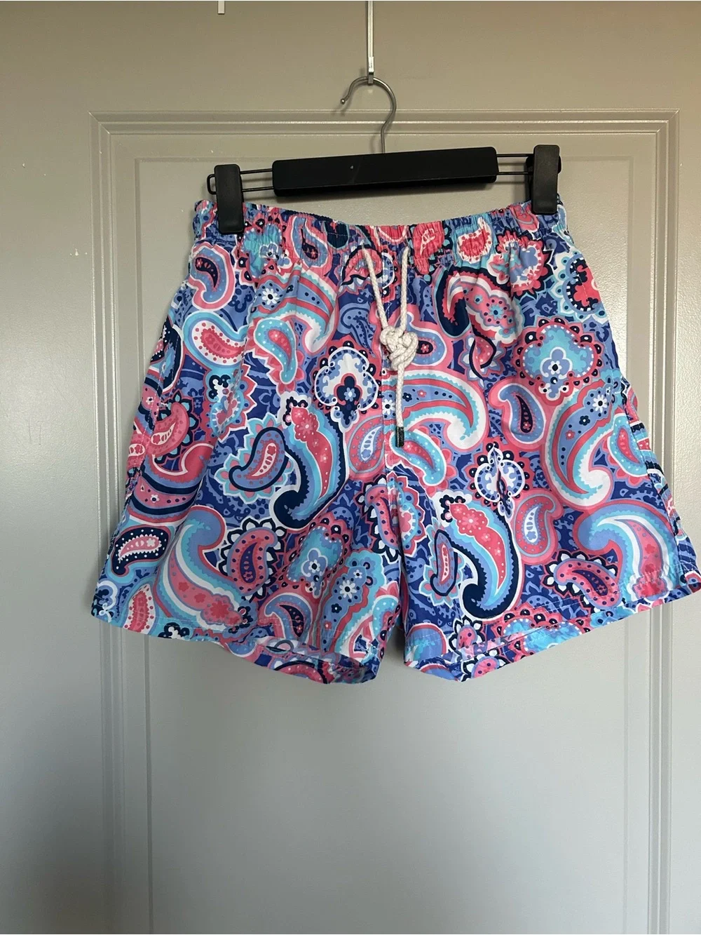 Set of 2 Men's Coral Pink Starfish and Paisley SwimTrunks by 98 Coast Ave